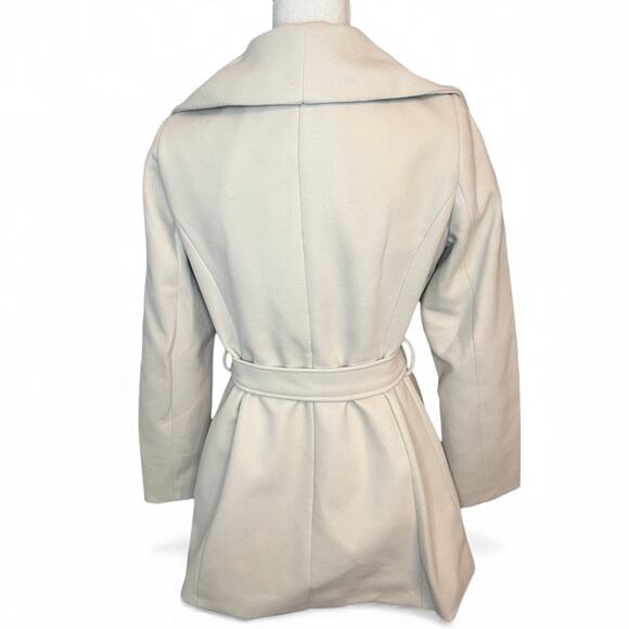 Tahari Ella belted wrap coat tan quiet luxury scandi girl NEW minimalist - Picture 6 of 10